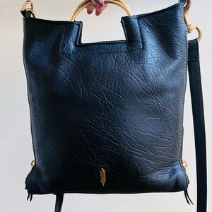 Thacker New York Black Leather Crossbody Purse
